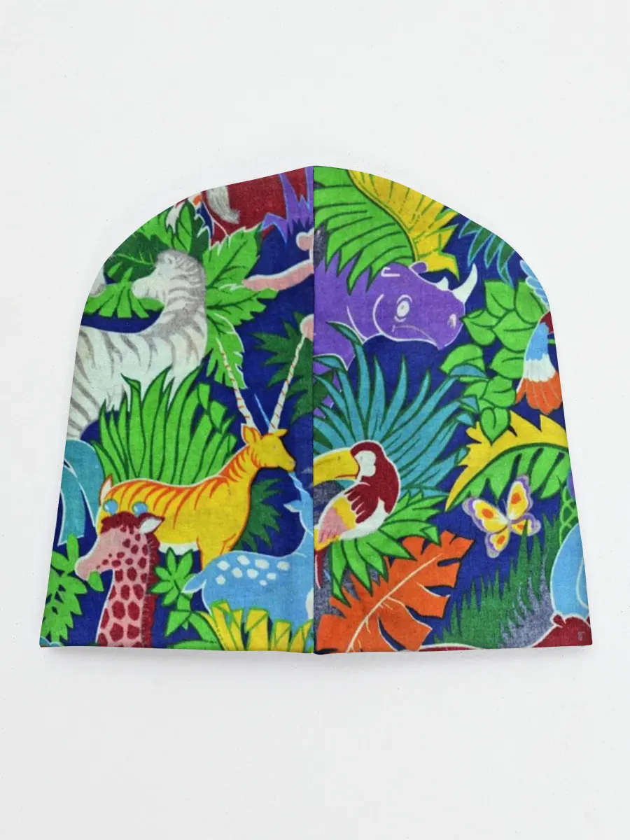 Детская шапка / Текстура Холст | Сафари