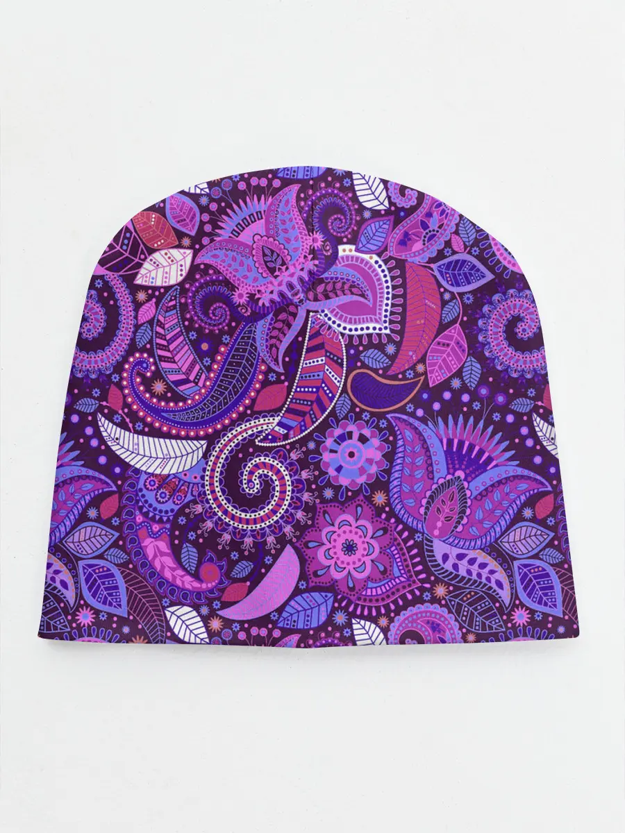 Детская шапка / фиолетовый этнический дудлинг