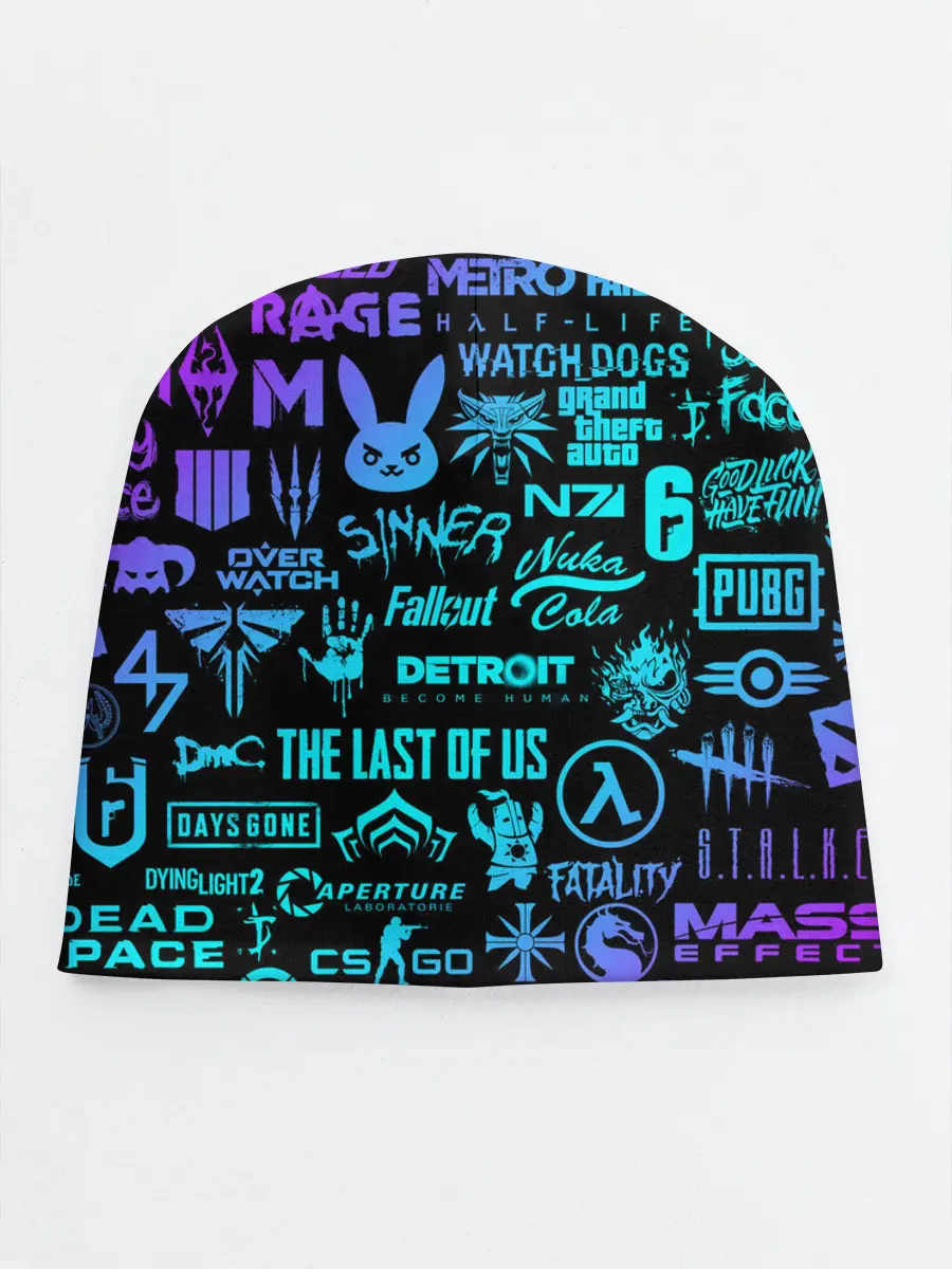 Детская шапка / ЛОГОТИПЫ ИГР НЕОН / NEON GAMES LOGO