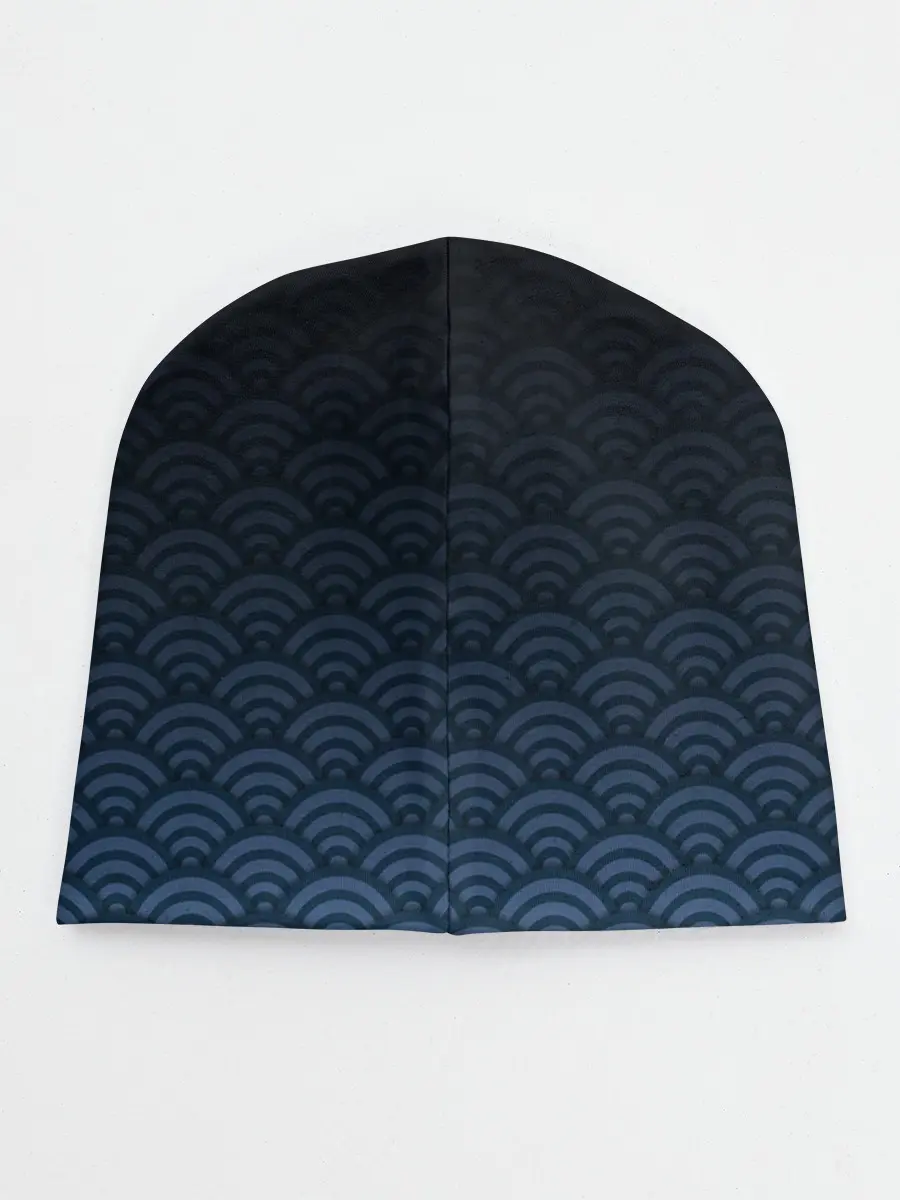 Детская шапка / Узор круги темный синий