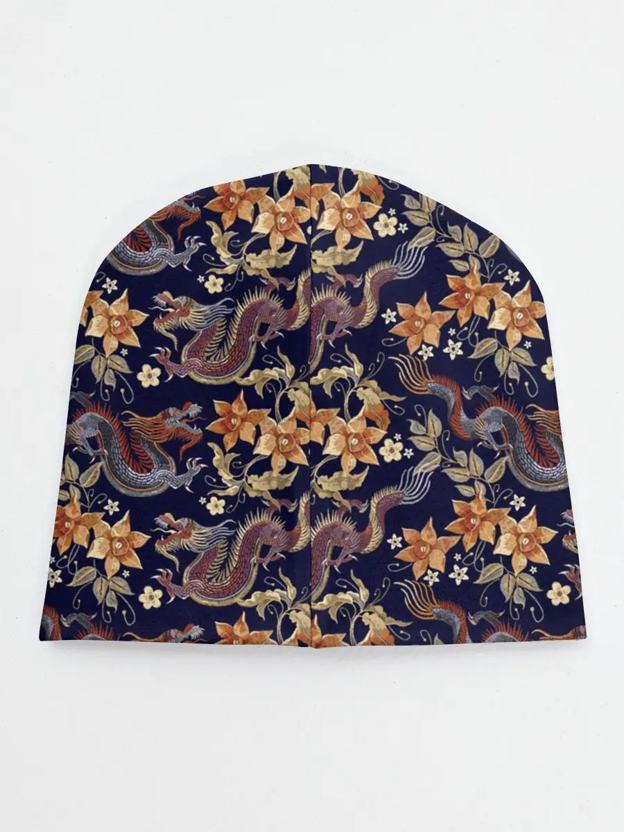 Детская шапка / Драконы и цветы