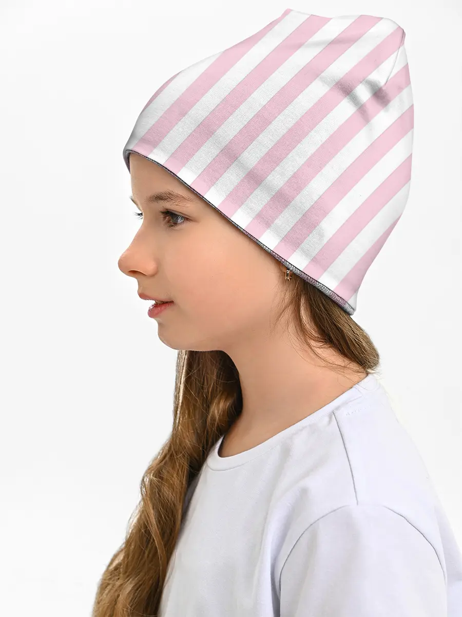 Детская шапка / Розовые линии