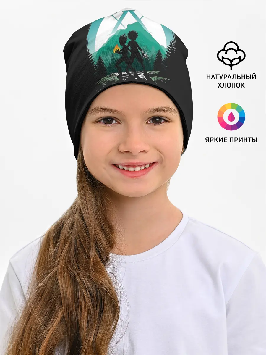 Детская шапка / HH в круге бирюзовом