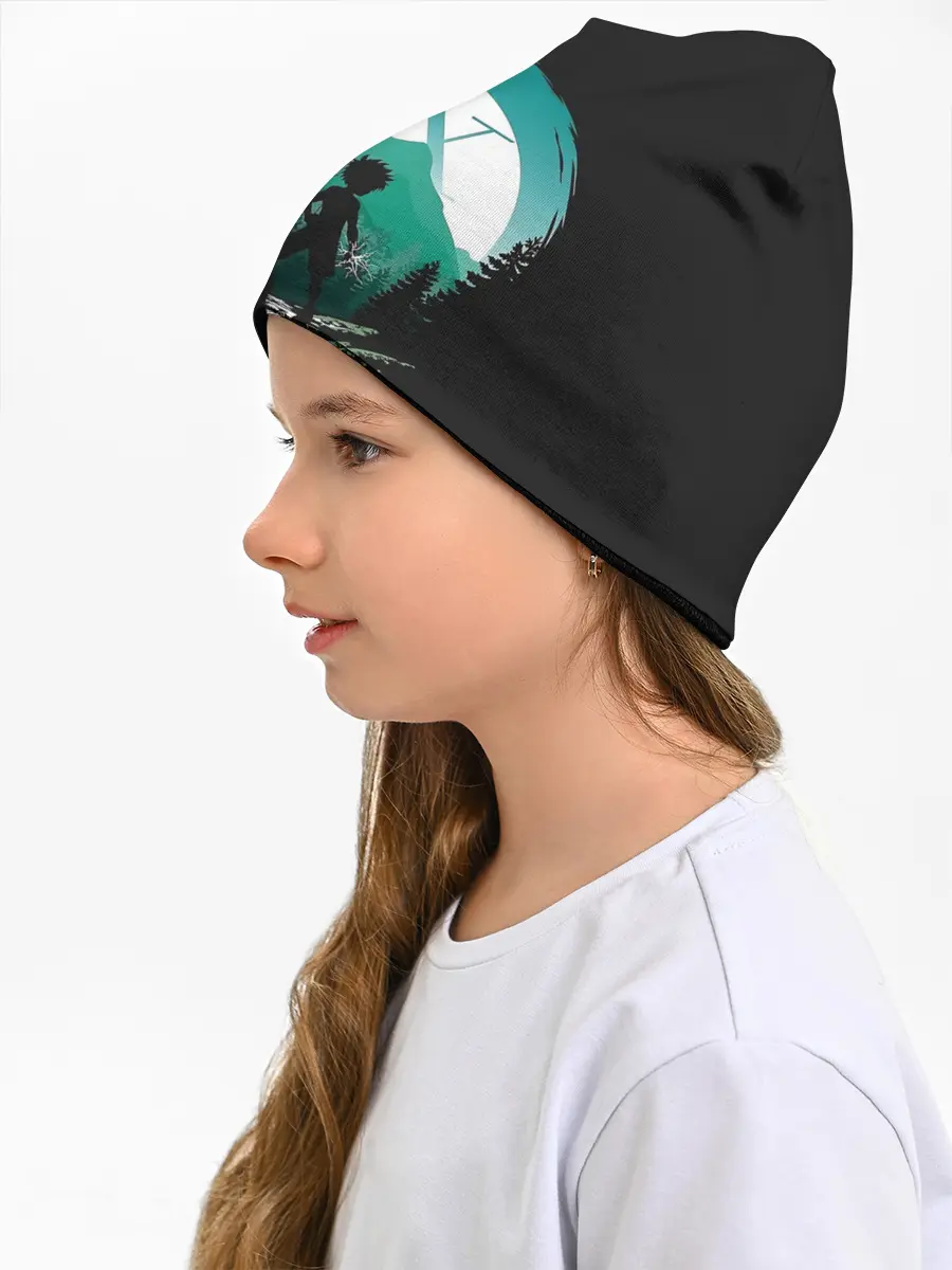 Детская шапка / HH в круге бирюзовом