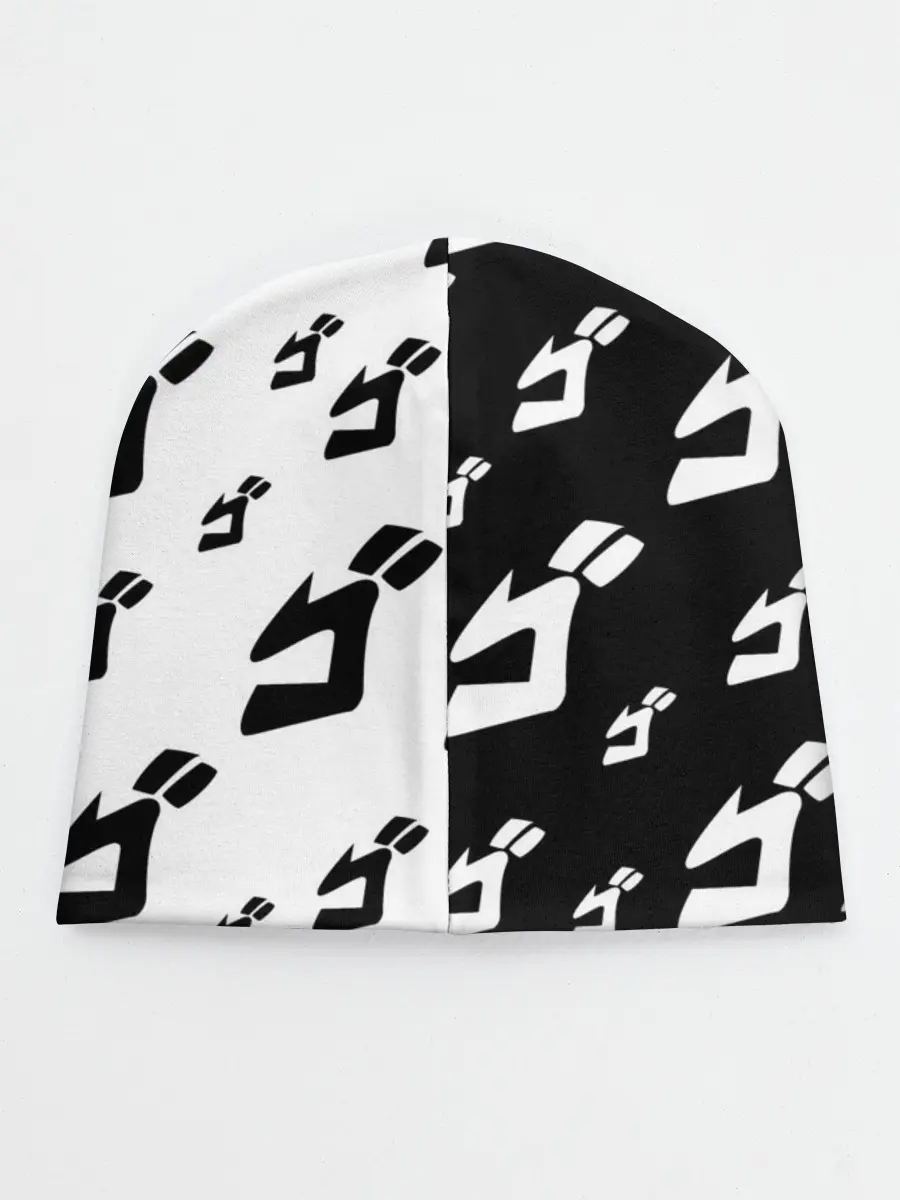 Детская шапка / Паттерн ДжоДжо черно-белый