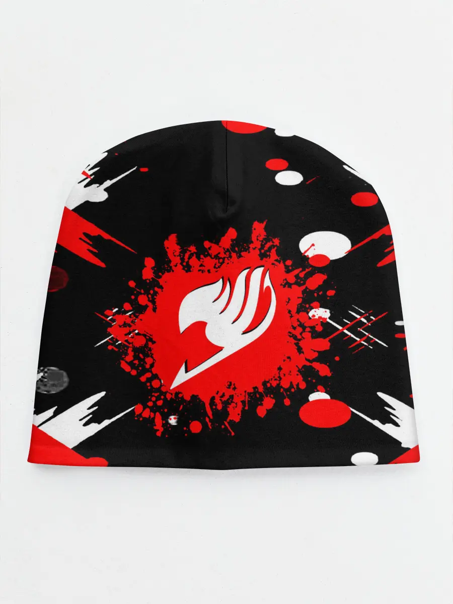 Детская шапка / Хвост Феи красно-черная геометрия