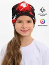 Детская шапка / Хвост Феи красно-черная геометрия
