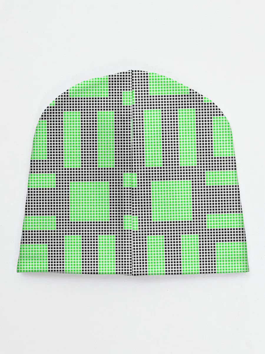 Детская шапка / Пиксели зеленые