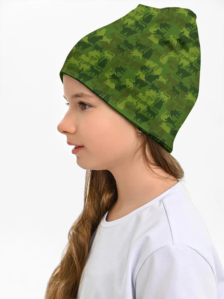 Детская шапка / Камуфляж | Котики