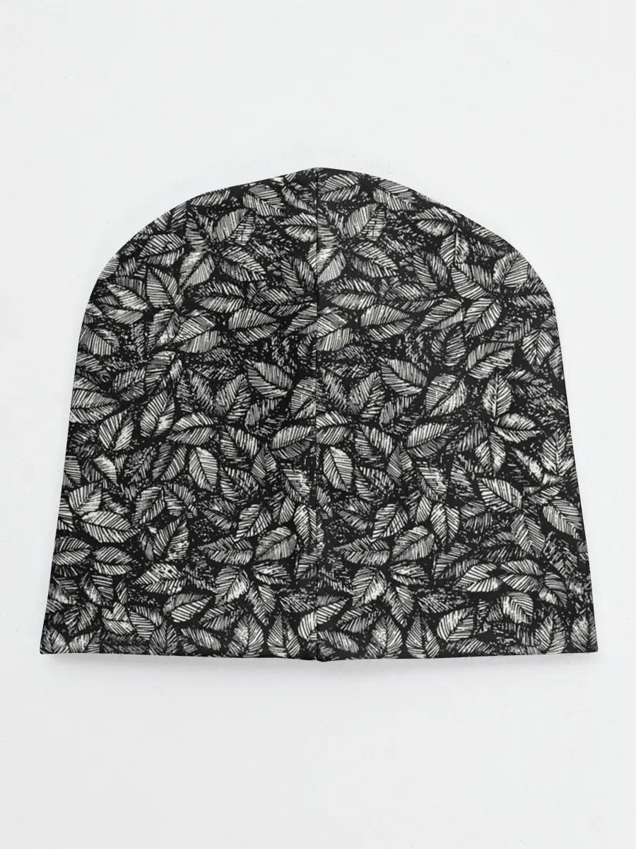 Детская шапка / ЛИСТВА ЧЕРНО-БЕЛОЕ