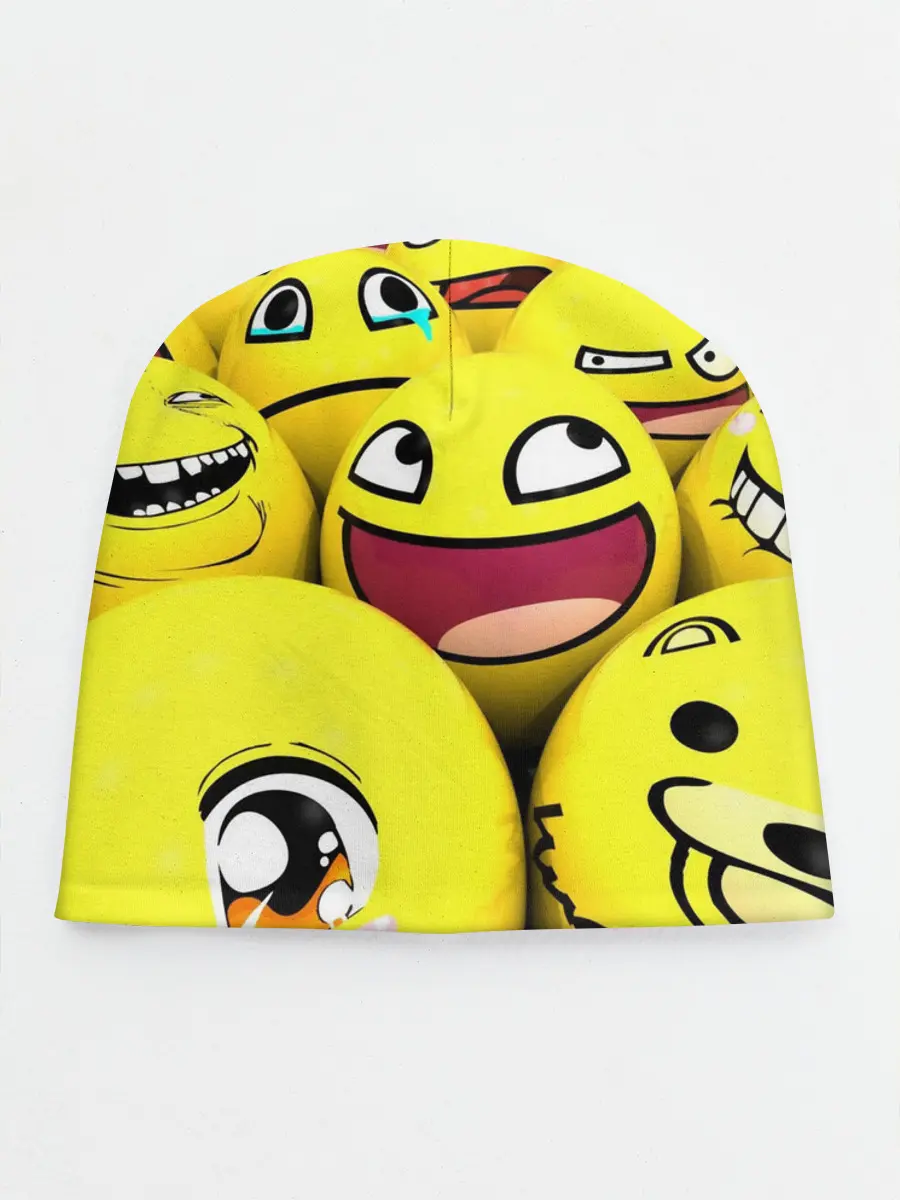 Детская шапка / ЖЕЛТЫЕ СМАЙЛИКИ