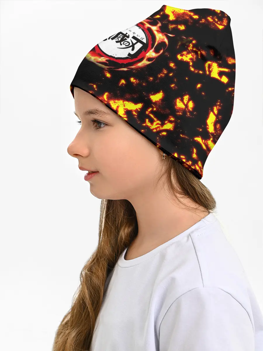 Детская шапка / Kimetsu no Yaiba желтое пламя