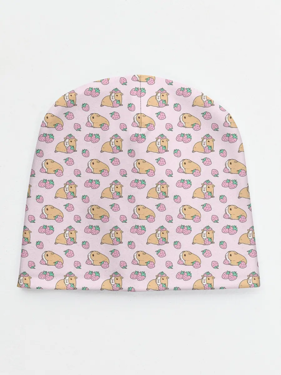 Детская шапка / Морские свинки с клубникой