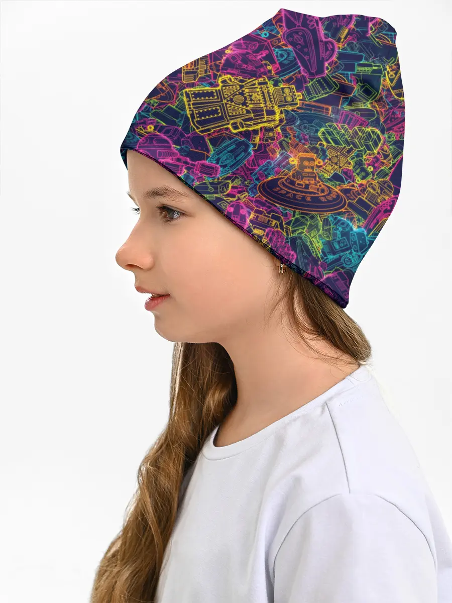 Детская шапка / Neon Robots