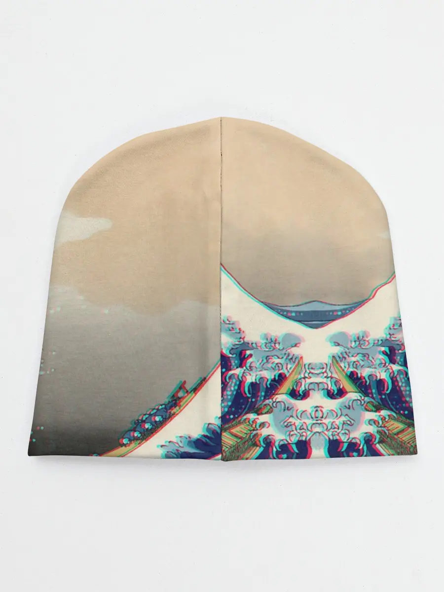 Детская шапка / Kanagawa Wave Glitch Art