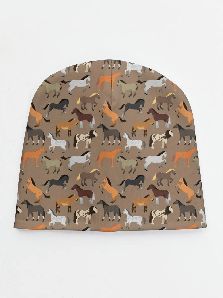 Детская шапка / кони-лошади