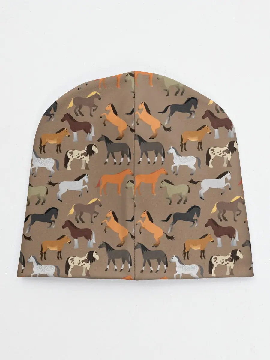 Детская шапка / кони-лошади