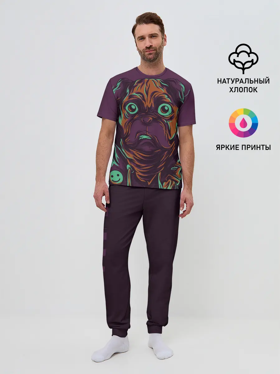 Мужская пижама с брюками / Собака