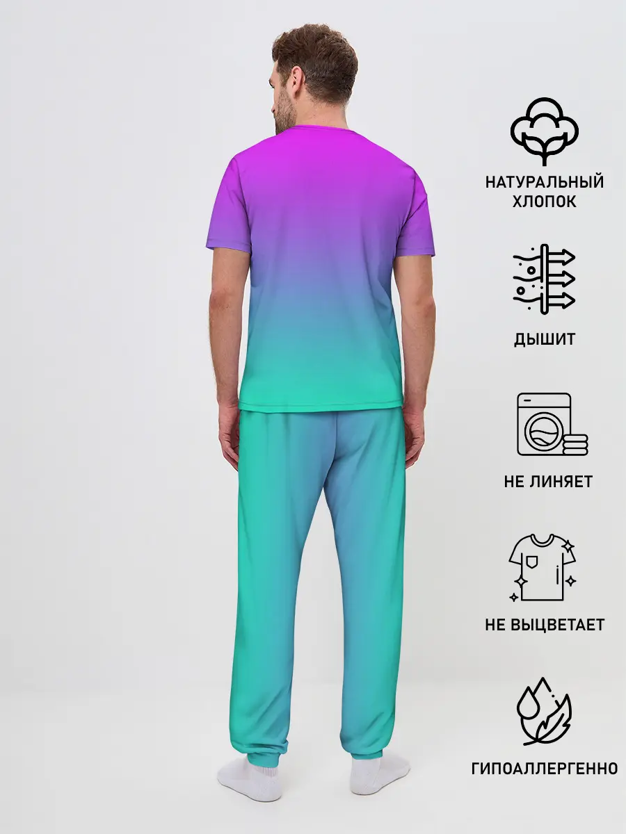 Мужская пижама с брюками / Skittles | Черный