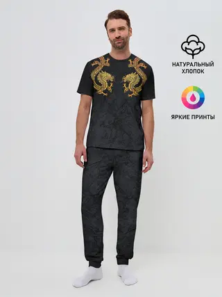 Мужская пижама с брюками / GOLD CHINA DRAGONS