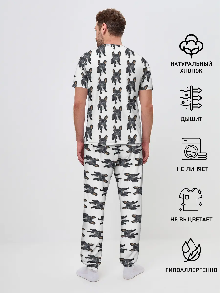 Мужская пижама с брюками / Бульдожки