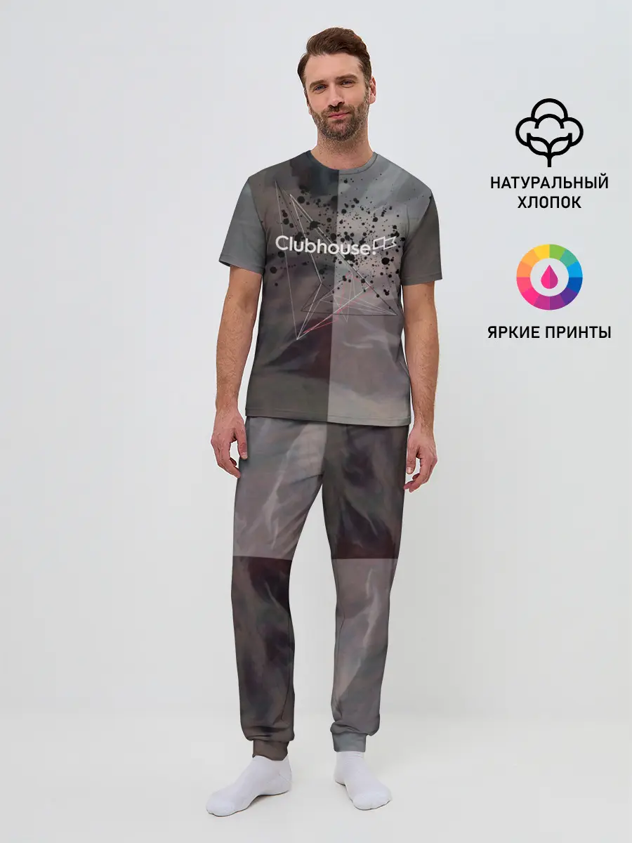Мужская пижама с брюками / Clubhouse | Клабхаус лого бразги
