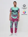 Мужская пижама с брюками / Череп в цветах