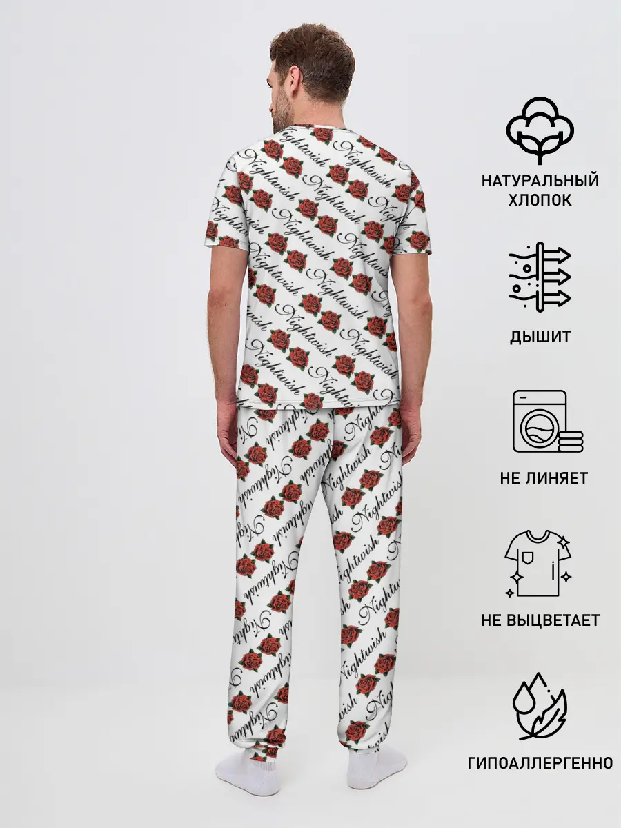 Мужская пижама с брюками / Nightwish Roses / Найтвиш