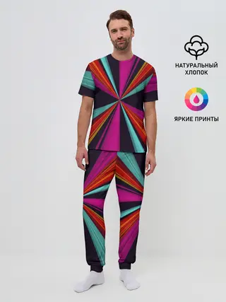 Мужская пижама с брюками / Полосы