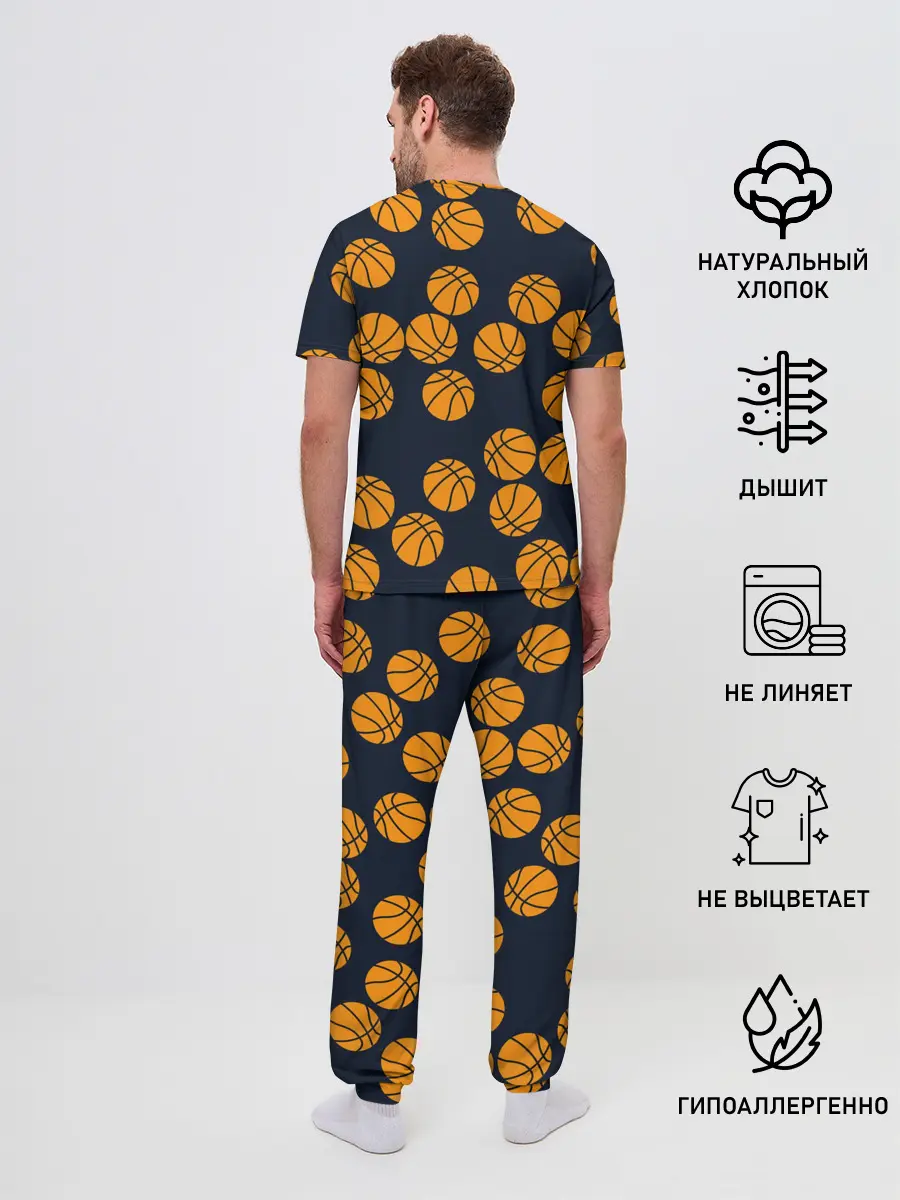 Мужская пижама с брюками / Баскетбольные мячи