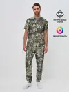 Мужская пижама с брюками / Камуфляж с клевером