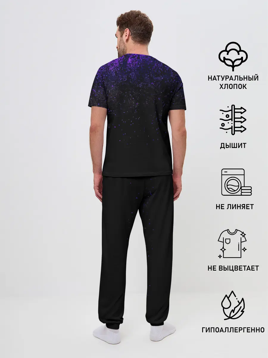 Мужская пижама с брюками / Kaneki Ken фиолетовый верх