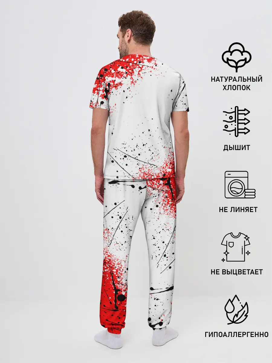 Мужская пижама с брюками / САКУРА | SAKURA | ВИШНЯ