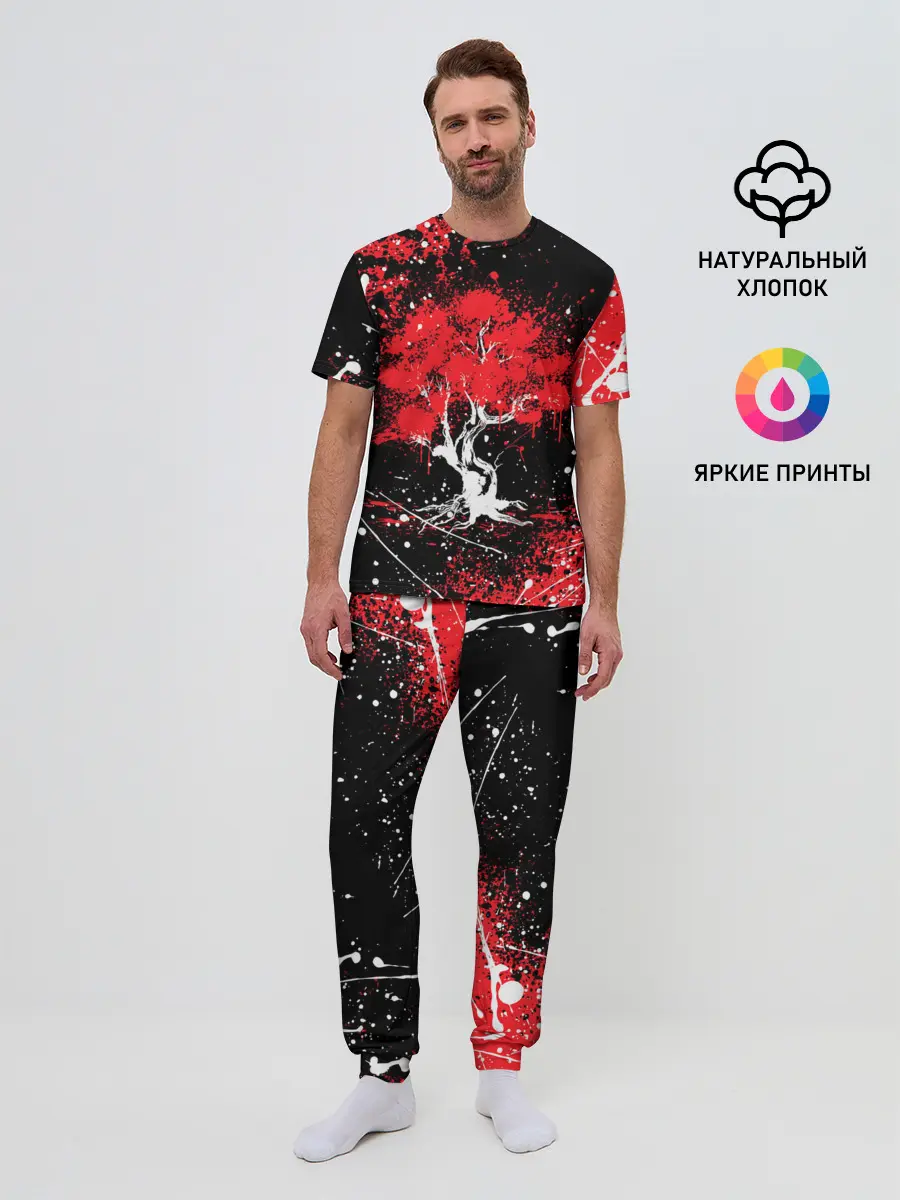 Мужская пижама с брюками / САКУРА | SAKURA | ВИШНЯ