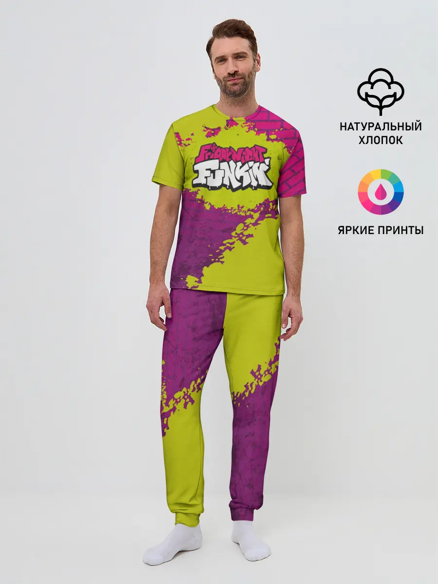 Мужская пижама с брюками / Friday Night Funkin Кислотный