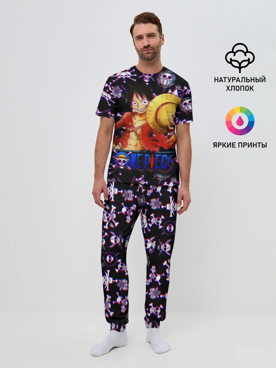 Мужская пижама с брюками / Луффи One Piece | Glitch