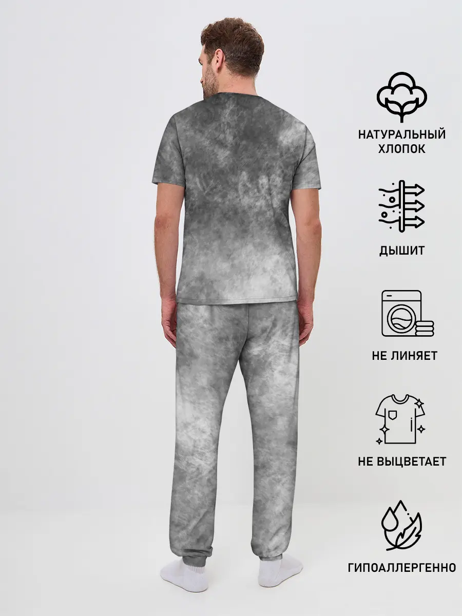 Мужская пижама с брюками / Cartoon cat