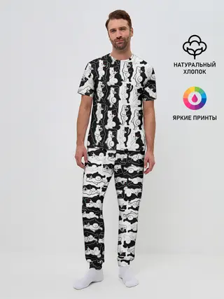Мужская пижама с брюками / MONOKUMA / МОНОКУМА ПАТТЕРН