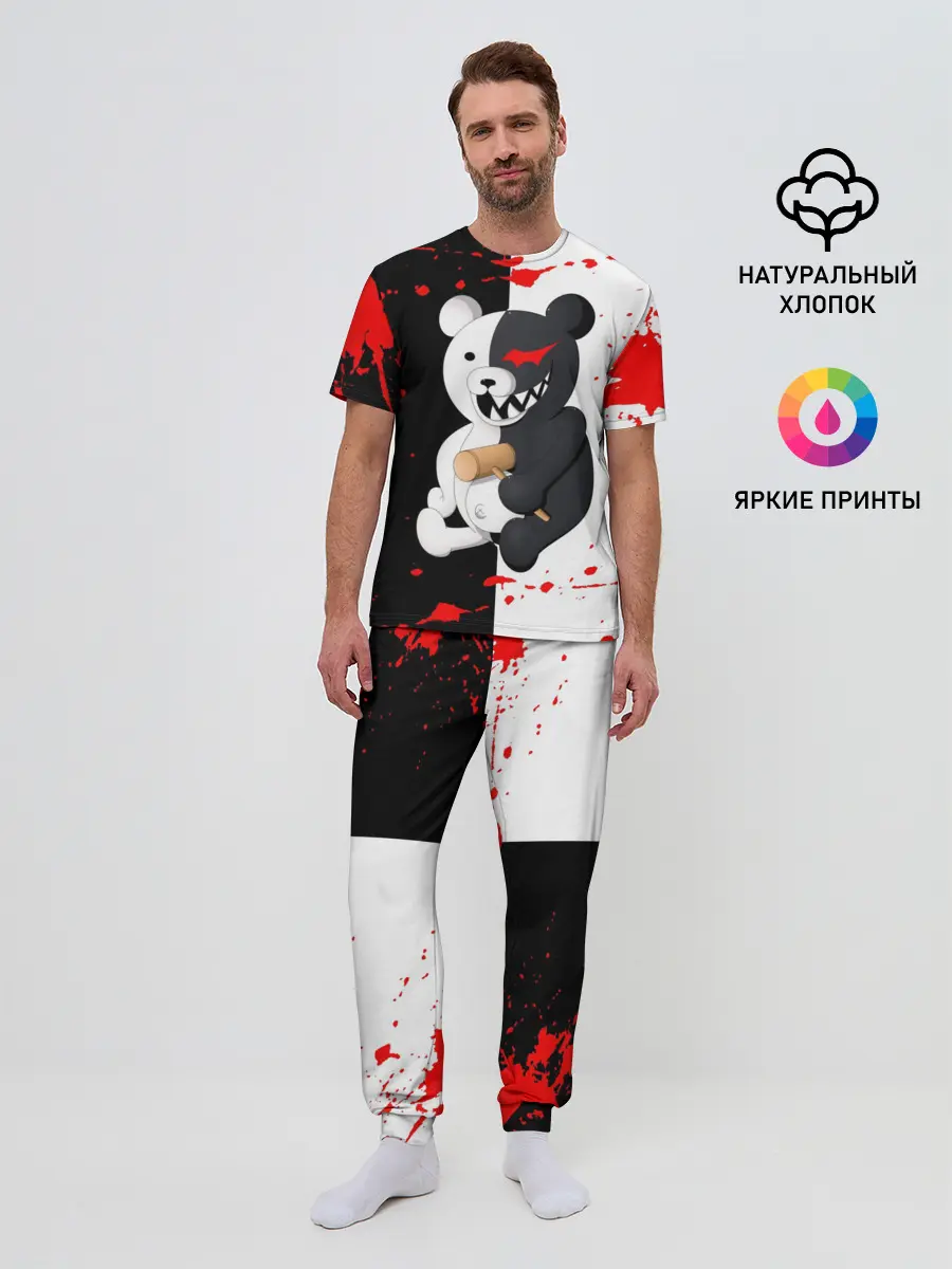 Мужская пижама с брюками / monokuma с молотком