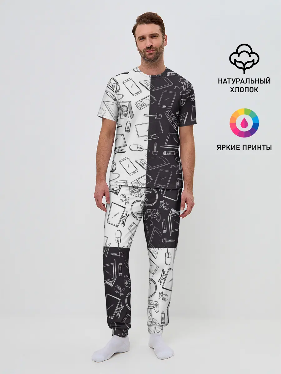 Мужская пижама с брюками / Гаджеты