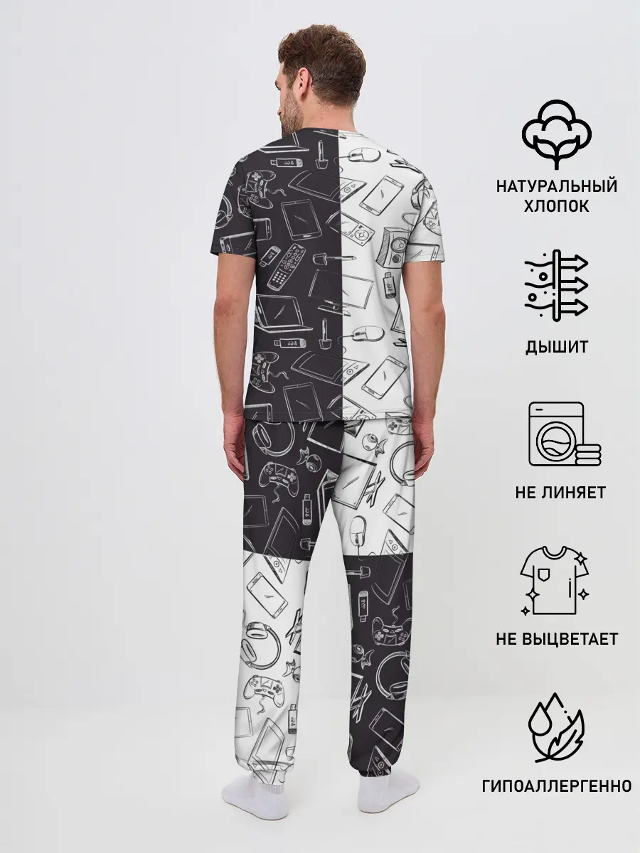 Мужская пижама с брюками / Гаджеты