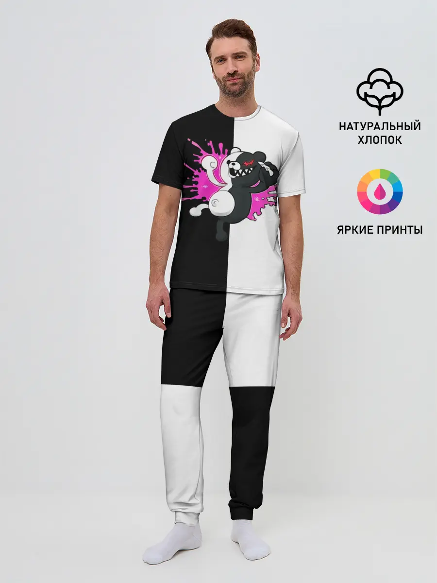 Мужская пижама с брюками / monokuma розовая жвачка