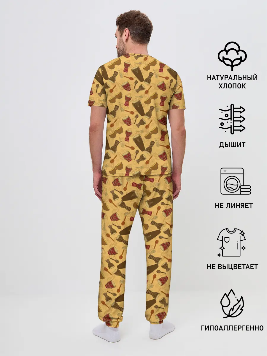 Мужская пижама с брюками / Ударные Инструменты