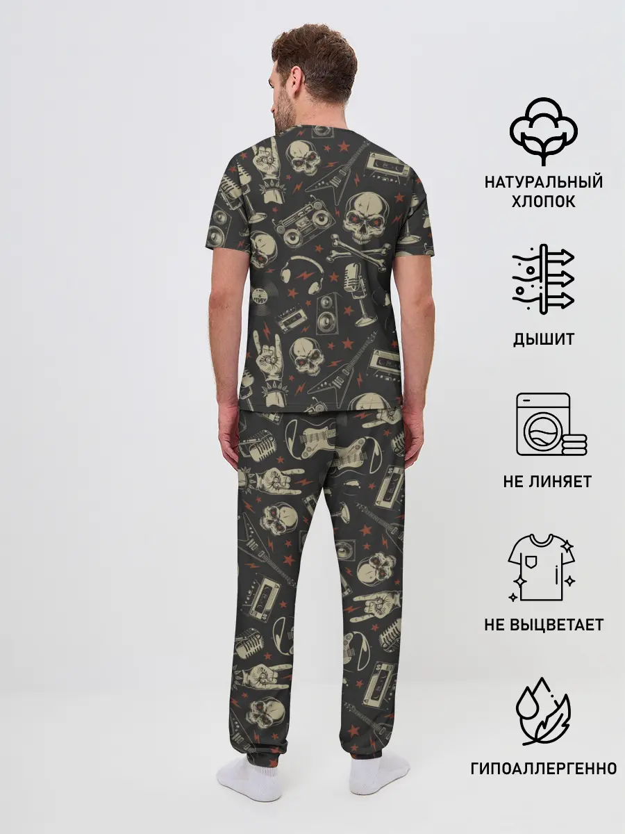 Мужская пижама с брюками / Рок-музыка