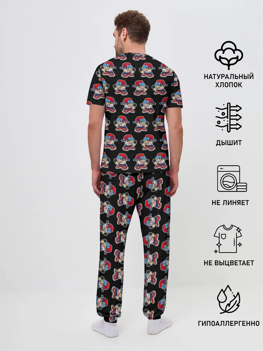 Мужская пижама с брюками / Friday Night Funkin, паттерн