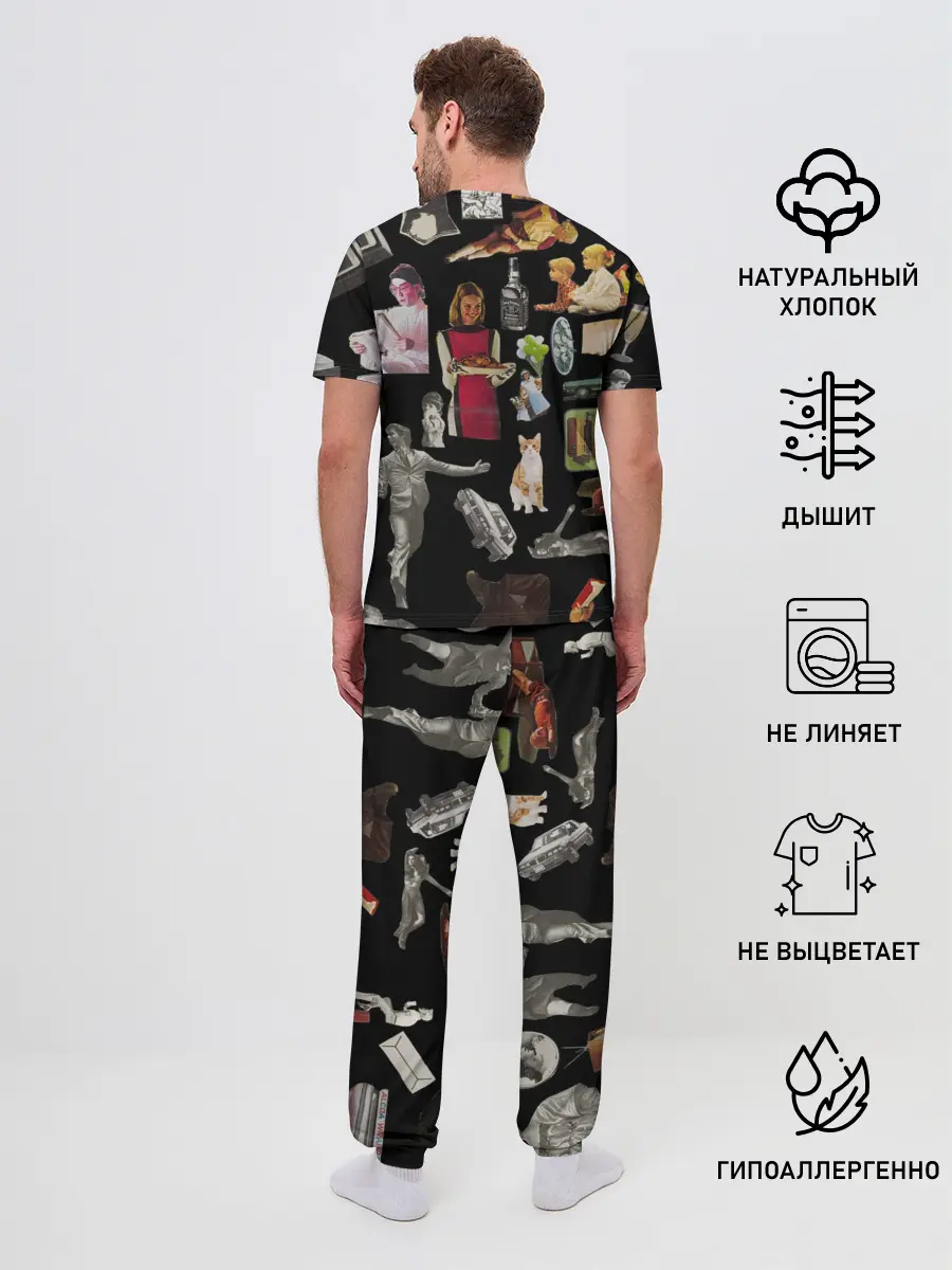 Мужская пижама с брюками / РЕТРО