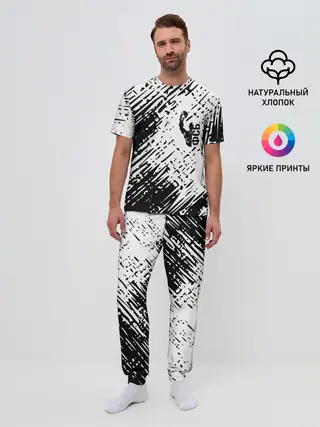 Мужская пижама с брюками / спорт фсб