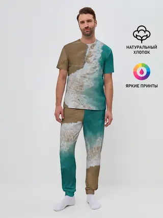 Мужская пижама с брюками / Пляж / beach
