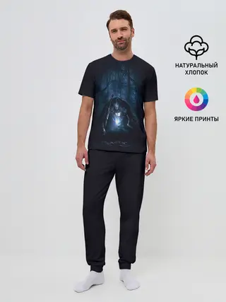 Мужская пижама с брюками / Странник в лесу