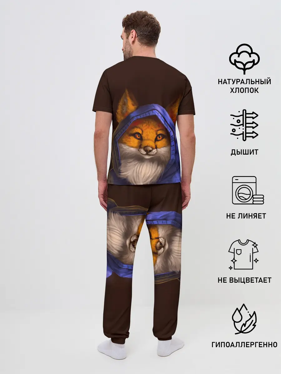 Мужская пижама с брюками / Лисенок в капюшоне